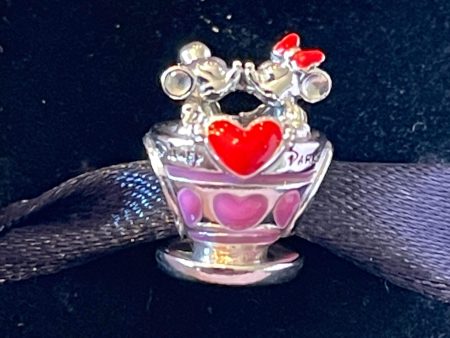 Disney Parks Pandora Teacup Mickey Minnie Valentines 2022 Charm Bead WDW DL Cheap