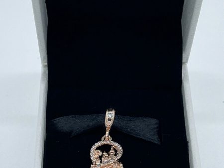 Disney Parks Pandora Sparkling Castle Rose Gold Dangle Charm Fantasyland WDW NIB For Sale