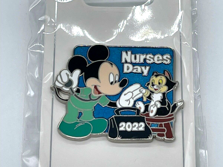 Disney Nurses Day 2022 Scrubs Nurse Mickey Mouse & Figaro Limited Release Pin For Cheap