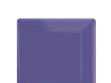 New Purple Square Paper Plates 7in, 20pcs Discount