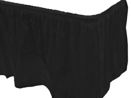 Plastic Table Skirt Jet Black 14ft x 29in on Sale