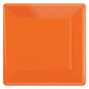 Orange Square Plates 7in, 20pcs Online Sale