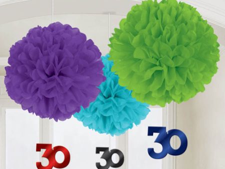 30th Birthday Fluffy With Danglers 3pcs on Sale