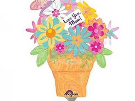 Mom Flower Pot Mini Shape Foil Balloon Sale