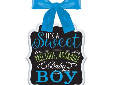 Baby Shower Boy Sign - Ribbon Bow Hanger Online Hot Sale