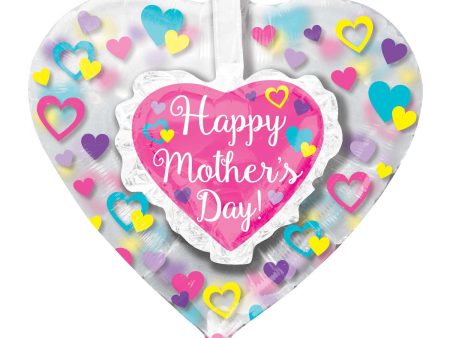 Happy Mother s Day Ruffle Heart Insiders Balloon 66cm Cheap