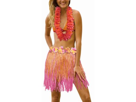 18 x 31in Pink & Orange Hula Skirt 18 x 31in Cheap