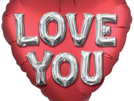 Love You Letters Satin Foil Balloon 45cm Sale