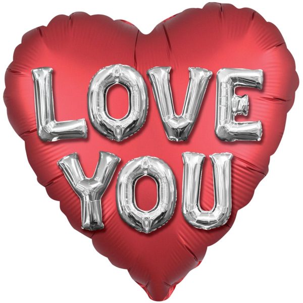 Love You Letters Satin Foil Balloon 45cm Sale